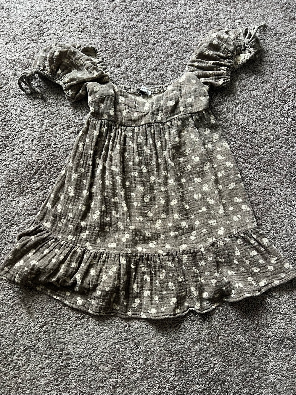 Olivaceous Floral Dress